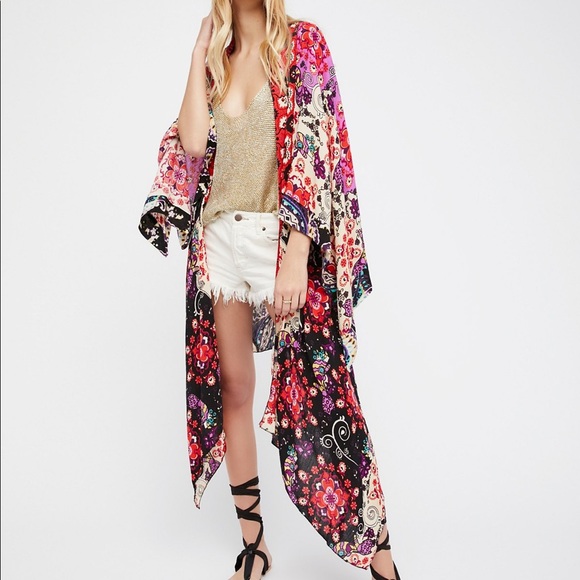 Free People Jackets & Blazers - Free People Little Wing Mix Print Kimono